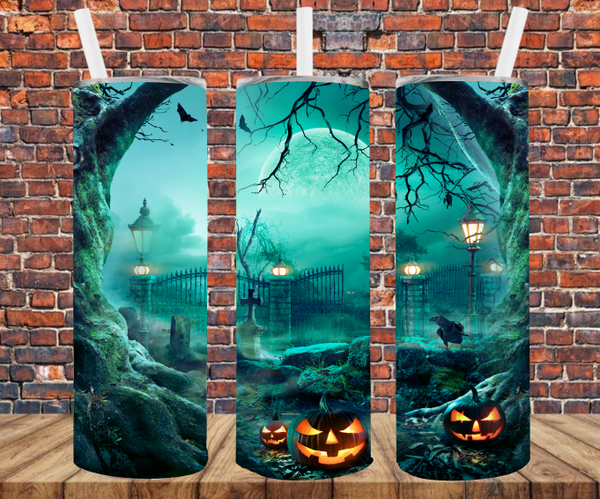 Pumpkins in Cemetary - Tumbler Wrap - Sublimation Transfers