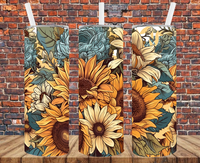 Vintage Flowers - Tumbler Wrap Sublimation Transfers