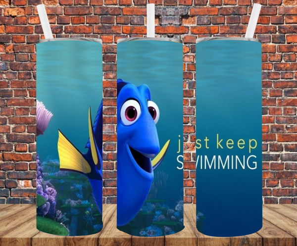 Keep Swimming - Tumbler Wrap - Sublimation Transfers
