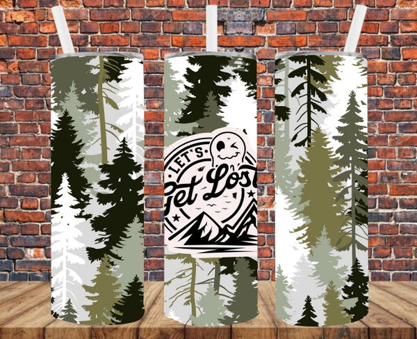 Let's Get Lost - Tumbler Wrap - Sublimation Transfers