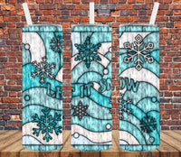 Stained Glass Let it Snow - Tumbler Wrap Sublimation Transfers