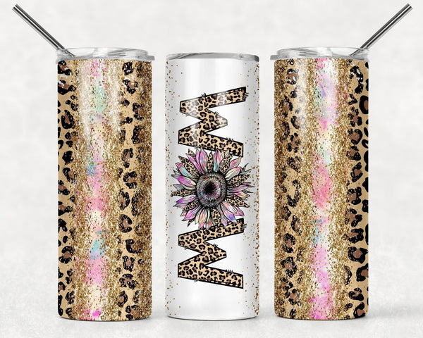 Leopard Glitter Mom - Tumbler Wrap Sublimation Transfers