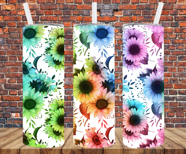 Colorful Flowers - Tumbler Wrap - Sublimation Transfers