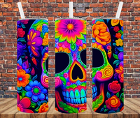 Neon Skull - Tumbler Wrap - Sublimation Transfers