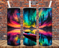 Canoe on Lake - Tumbler Wrap - Sublimation Transfers