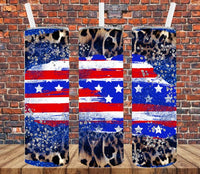 Patriotic & Leopard - Tumbler Wrap Sublimation Transfers