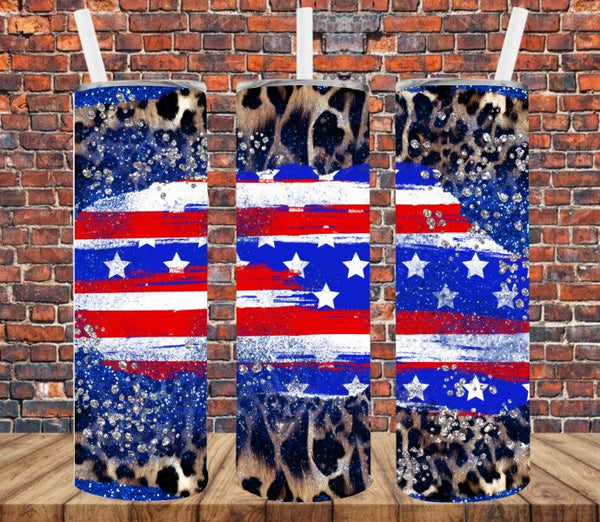 Patriotic & Leopard - Tumbler Wrap Sublimation Transfers