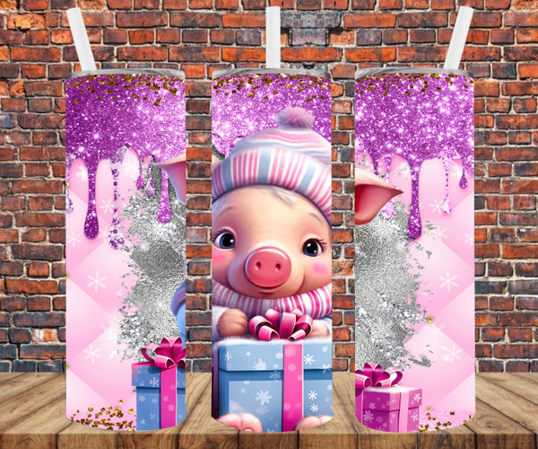 Christmas Pig - Tumbler Wrap - Sublimation Transfers