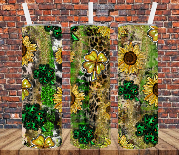 Clover Sunflowers & Leopard - Tumbler Wrap Sublimation Transfers