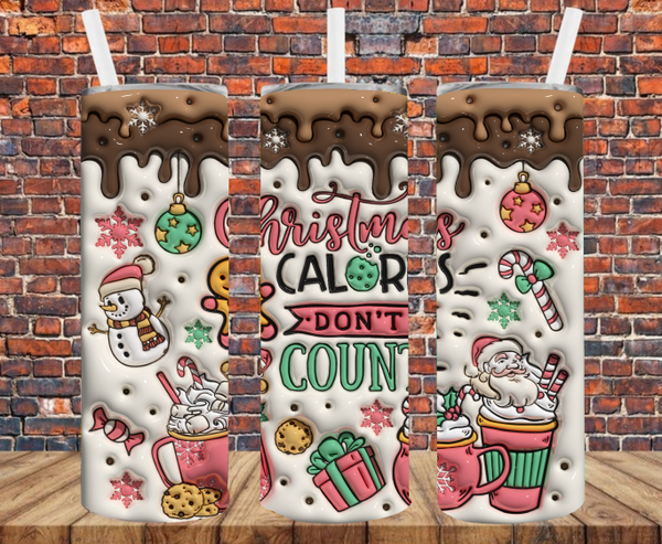 Christmas Calories Don't Count - Tumbler Wrap - Sublimation Transfers