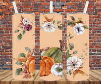 Fall Pumpkins Floral - Tumbler Wrap - Sublimation Transfers