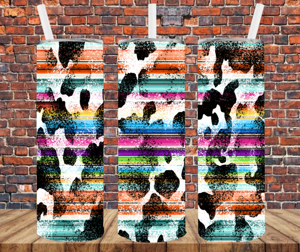 Serape & Cow Print Layered - Tumbler Wrap - Sublimation Transfers