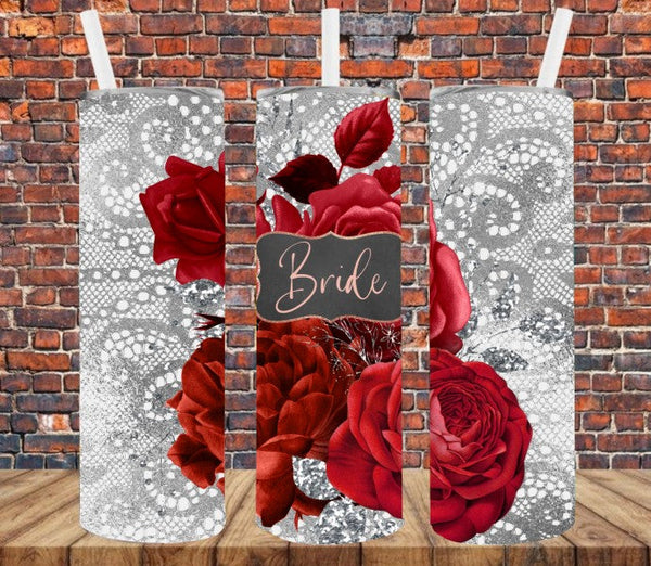 Bride Red Roses - Tumbler Wrap Sublimation Transfers