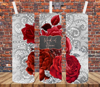 Maid of Honor Red Roses - Tumbler Wrap Sublimation Transfers