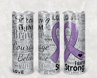 Periwinkle Ribbon- 20 oz Tumbler Wrap - Waterslide, Sublimation Transfers