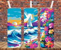 Sailboat- Tumbler Wrap - Sublimation Transfers