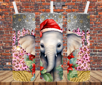 Santa Elephant - Tumbler Wrap - Sublimation Transfers