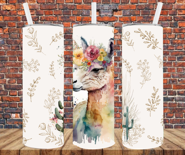 Llama Tumbler PNG Sublimation, Cute Tumbler Png