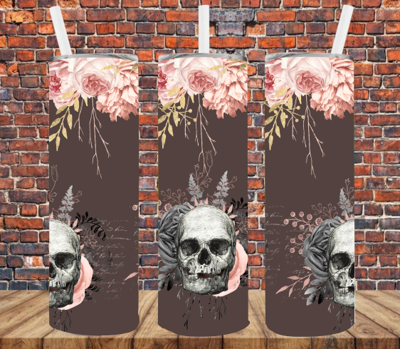 Floral Skull - Tumbler Wrap Sublimation Transfers