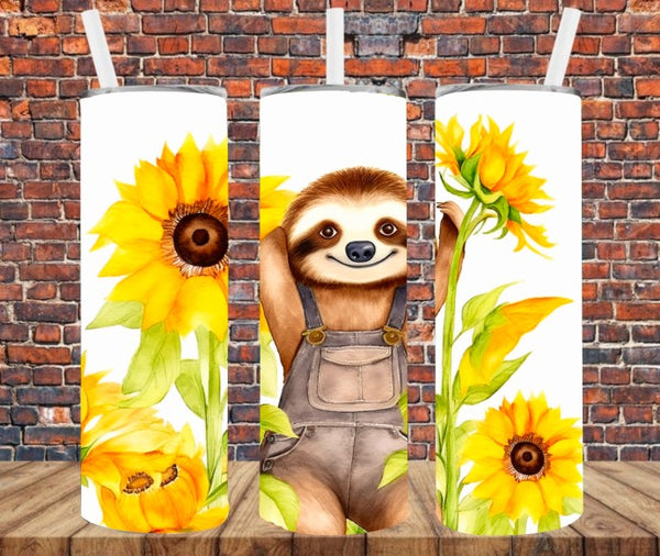 Sloth in Overalls - Tumbler Wrap Sublimation Transfers