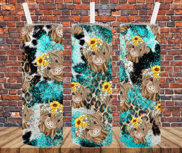 Country Shaggy Cow - Tumbler Wrap - Sublimation Transfers