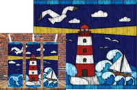 Stained Glass Lighthouse - Tumbler Wrap Sublimation Transfers