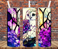 Stained Glass Owl - Tumbler Wrap Sublimation Transfers