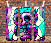 Stained Glass Owl - Tumbler Wrap Sublimation Transfers