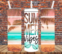 Summer Vibes - Tumbler Wrap Sublimation Transfers