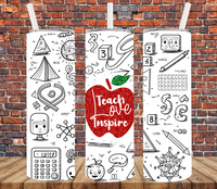 Teach Love Inspire - Tumbler Wrap Sublimation Transfers