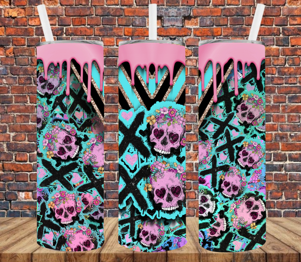 XOXO Skulls - Tumbler Wrap Sublimation Transfers