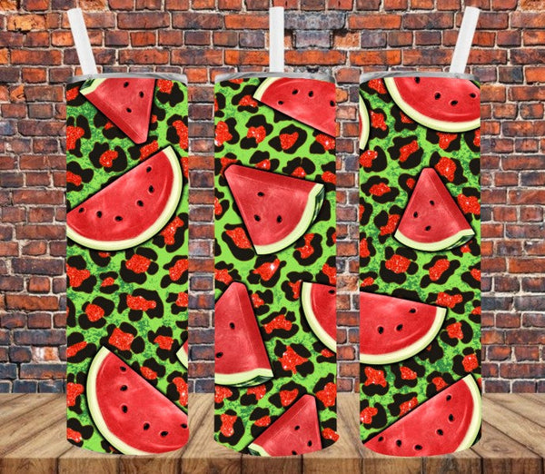 Watermelon & Leopard - Tumbler Wrap Sublimation Transfers